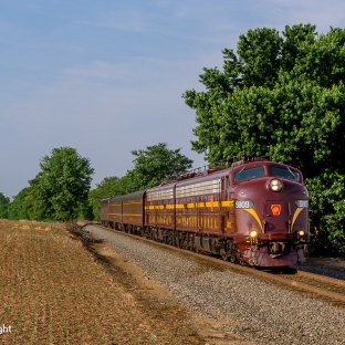 ON THE OLD CVRR: The southern end of the NS Lurgan Branch is actually the old Cumberland Valley Railroad that went from Harrisburg, PA to Winchester, VA. The CVRR was later acquired by the PRR so catching the PRR E8's on home rails was an added bonus here just south of the Mason Dixon Line.
